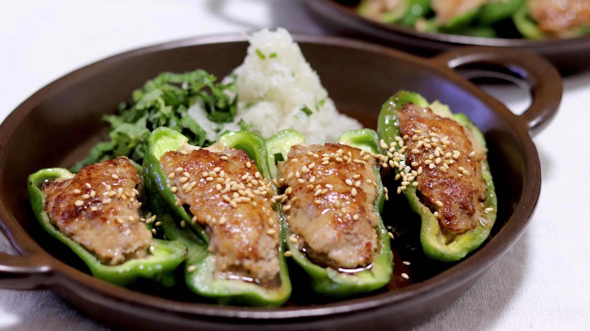 おろしポン酢のピーマンの肉詰め レシピ ゆうみん家の気ままにおうちごはん